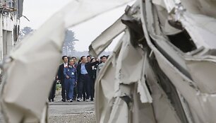 Kinijos ir Pietų Korėjos lyderiai lankosi Fuku&scaron;imoje 