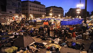 Ispanijos protestuotojai Madrido aikštėje