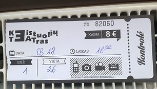 Bilietas į &bdquo;Keistuolių teatrą&ldquo;, kurį nusipirko A.Balandis. 