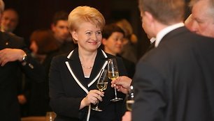 Džiugios nuotaikos D. Grybauskaitės rinkimų štabe