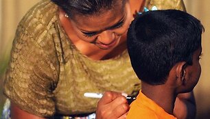Michelle Obama Indijoje nestokojo geros nuotaikos.