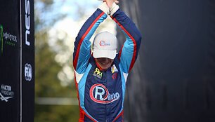 Rokas Baciu&scaron;ka buvo greičiausias Europos ralikroso čempionato etape Latvijoje