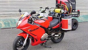 Taipėjuje veikiantis ugniagesių motociklas Suzuki GS500 su gaisrų gesinimo komplektu. (Lenovo-lin, Wikimedia(CC BY-SA 3.0)