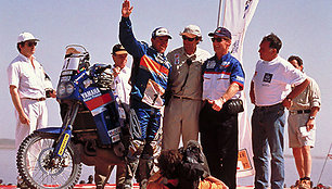 „Yamaha“ motociklai Dakaro ralio trasose: Stephane'as Peterhanselis ir kitos legendos
