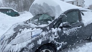 Apsnigtas automobilis: Skaitytojo Petro B. nuotr.