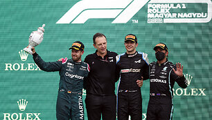 Formulės 1 Vengrijos GP laimėjo Estebanas Oconas
