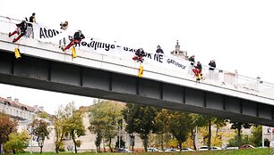 &bdquo;Greenpeace&ldquo; protesto akimirka Vilniuje