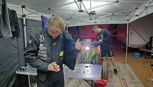 Laisvydas Kancius, rytas prie&scaron; startą Dakaro bivake