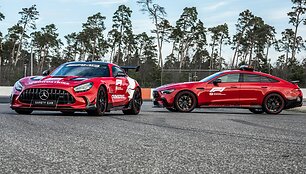 Formulės 1 saugos ir medikų automobiliai Mercedes-AMG GT Black Series ir Mercedes-AMG GT 63 S 4MATIC+