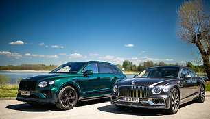 „Bentley Flying Spur W12“ ir „Bentley Bentayga Hybrid“ testas