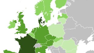 Kanapių vartojimas Europoje (15-64 metų)