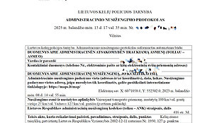 Netikras Administracinio nusižengimo protokolas, i&scaron;siųstas kibernetinės saugos pratybų metu