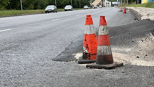 Liepkalnio gatvės remontas Vilniuje dar nebaigtas