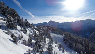 Val di Fassa &ndash; pradedančiosios slidininkės džiaugsmas tik už 1900 km nuo Vilniaus. 2014 m. vasario 16 d. 