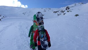 Martyno slidinėjimas užtrase St.Antone Austrijos Alpėse