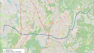 Planuojami tramvajaus-metro mar&scaron;rutai Vilniuje: C linijos schema