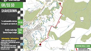 Testinis ruožas. Rally Žemaitija 2026 trasų žemėlapiai