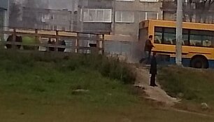 Žvėryne degė autobusas
