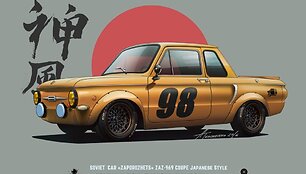 Andrejaus Tkačenko customs stiliaus sovietiniai automobiliai