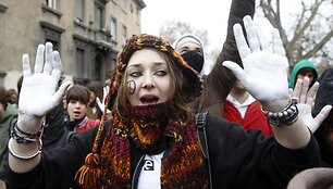 Studentų protestas Romoje
