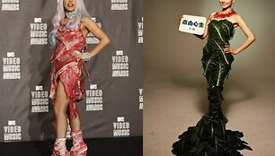 Aktorė Gao Yuanyuan vegetari&scaron;koje reklamoje ir Lady Gaga su mėsos apdaru