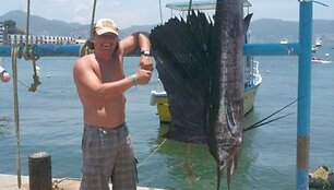 Žūklės laimikis, Andrius sailfish, pagauta Meksikoje