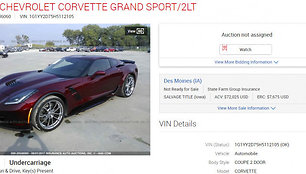 „Corvette Grand Sport“ aukciono skelbimas