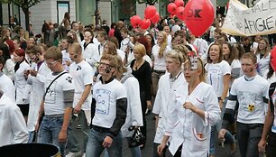 Studentų eitynės Gedimino prospektu Vilniuje