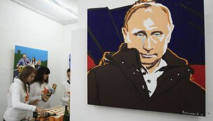 Vladimirui Putinui skirtos meno parodos atidarymas Maskvoje