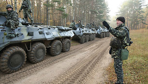 Ukrainos jūrų pėstininkai poligone Lenkijoje