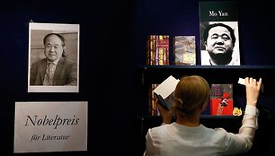 Mo Yano knygų stendas Frankfurto knygų mugėje