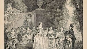 Laurent Cars (1699&ndash;1771). Venecijieti&scaron;ka &scaron;ventė. Pagal Antoine&rsquo;ą Watteau Luvro muziejus, Grafikos meno skyrius, Edmond&rsquo;o de Rothschildo kolekcija 