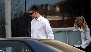 A.Jomantas ir jo draugė po atokvėpio valandėlės vienoje nuo&scaron;alesnių Vilniaus picerijų. 