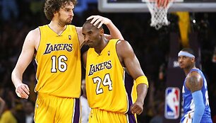&bdquo;Lakers&ldquo; lyderiai P.Gasolis ir K.Bryantas