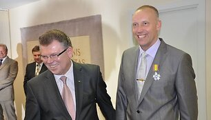 Geros nuotaikos per priėmimą netrūko