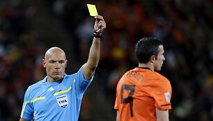 H.Webbas olandams parodė devynias geltonąsias korteles