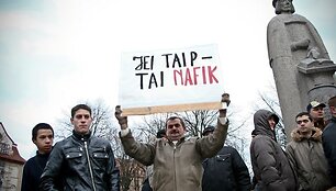 Protestas Klaipėdoje baigėsi taikiai.