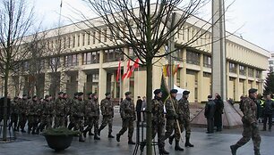 Kovo 11-ąją eitynėmis Lietuvos &scaron;aulių sąjungos nariai pagerbė Lietuvos nepriklausomybę. (2009-03-11)