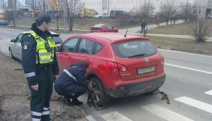 Pažeidimo faktą fiksavo ir nutempimo procesą stebėjo policininkas.