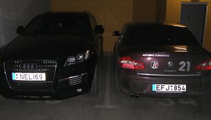 Neli ir A.Jomanto automobiliai užfiksuoti V.Gerulaičio gatvės daugiabučio požeminiame garaže, netoli &bdquo;Siemens&ldquo; bei &bdquo;Lietuvos ryto&ldquo; arenų.