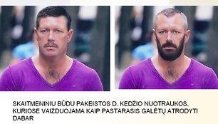Galimai užsimaskavusio D.Kedžio fotorobotai