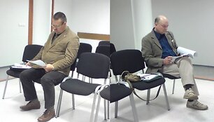 Nepriklausomas auditorius M.Stankevičius (kairėje) ir FNTT specialistas V.Kliauba teismui pateikė prie&scaron;taraujančias i&scaron;vadas apie statybų įmonės mokumą.