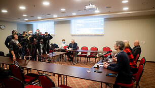 Lietuvos piliečių delegacijos, grįžusios i&scaron; Baltarusijos, spaudos konferencija