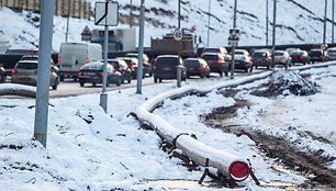 Spūstys Geležinio Vilko gatvėje ties A.Goštauto gatve.