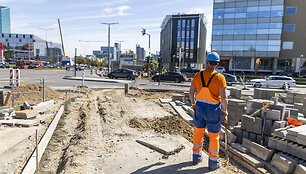 Remontuojama Saltoni&scaron;kių ir Narbuto gatvių sankryža