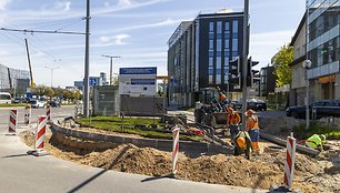 Remontuojama Saltoniškių ir Narbuto gatvių sankryža