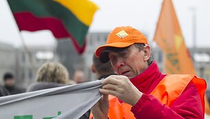 &bdquo;Vilniaus vie&scaron;ojo transporto&ldquo; darbuotojų mitingas.
