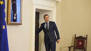 Artūras Zuokas Vilniaus rotu&scaron;ės Mero menėje.