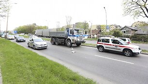 Avarija Geležinio Vilko gatvėje, Vilniuje.