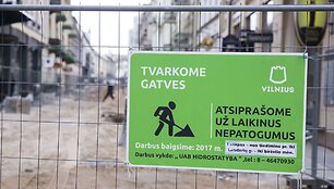 Vilniaus gatvėje dirba vos keli darbininkai